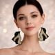 Handmade Jewelry Black Gold Designer Earrings